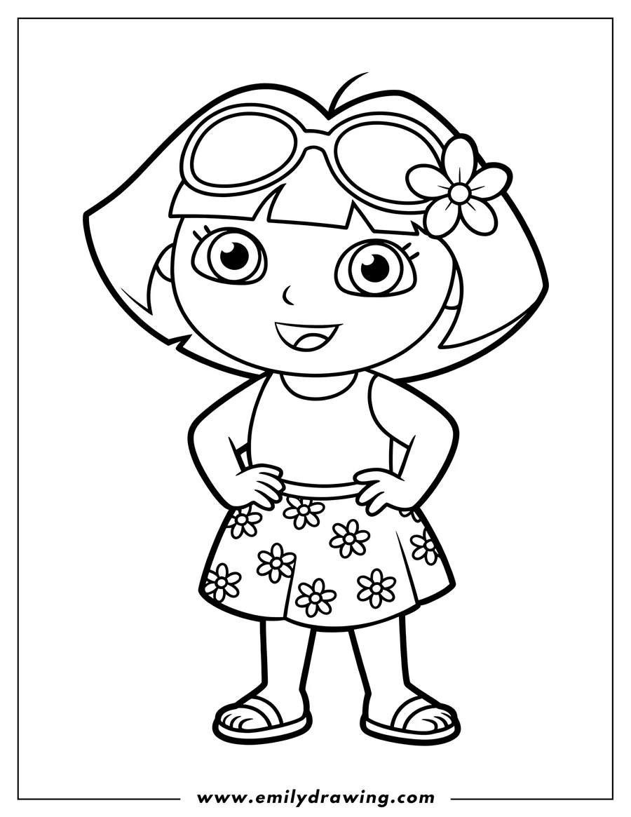 High quality printable girl for coloring
