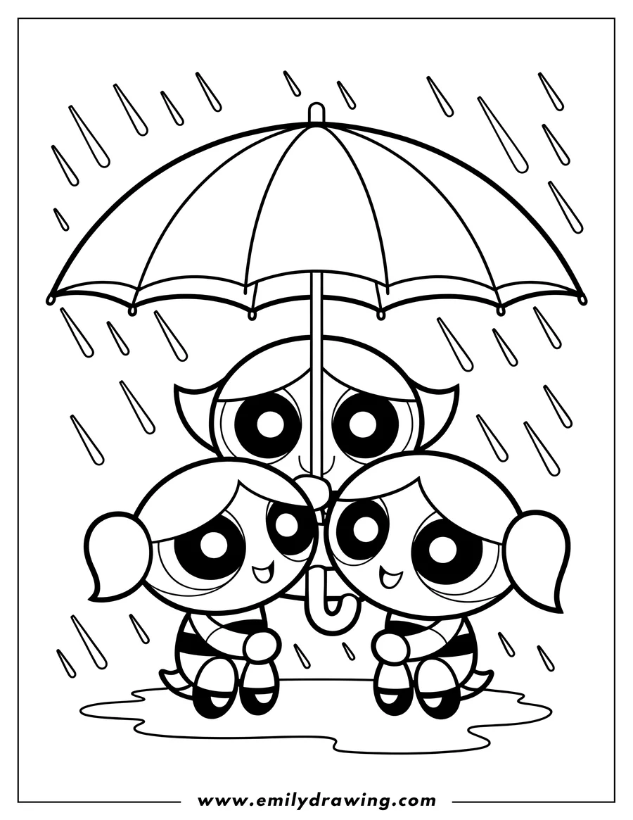 Linear illustration of girl