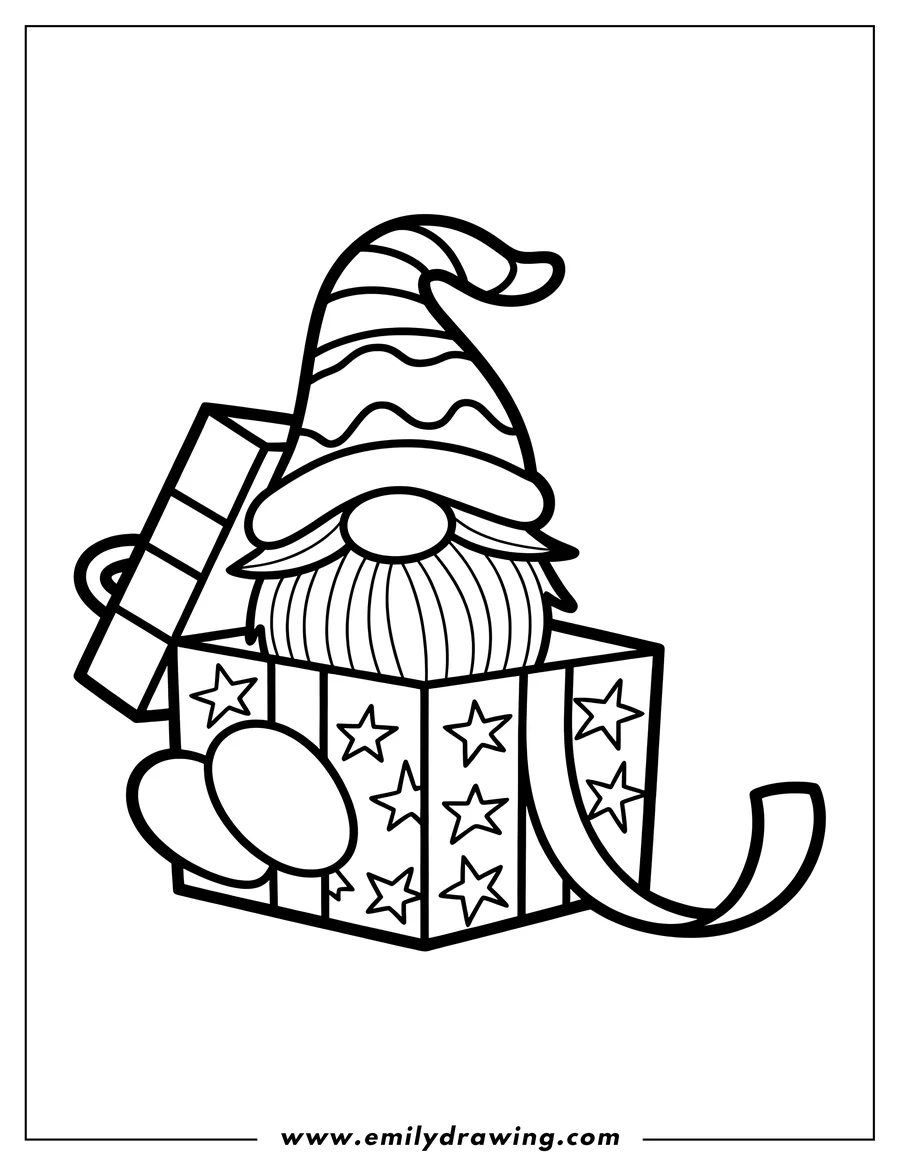 Coloring page of gnome