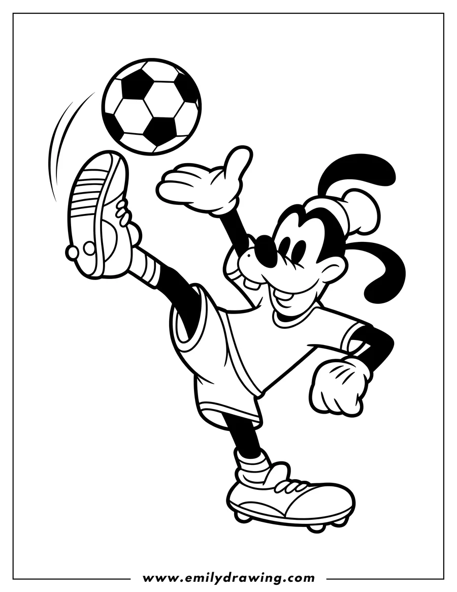 Outline drawing of goofy