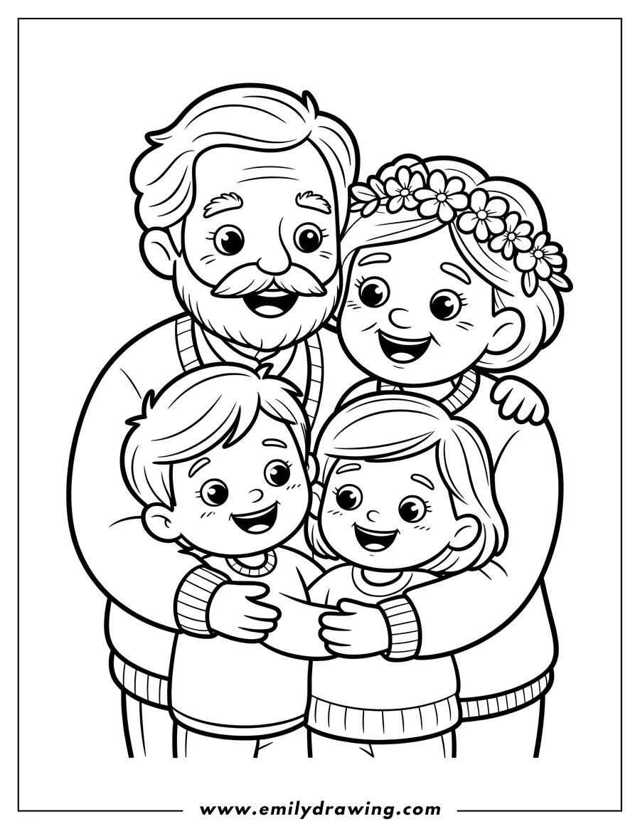 Vector style outline of grandfather