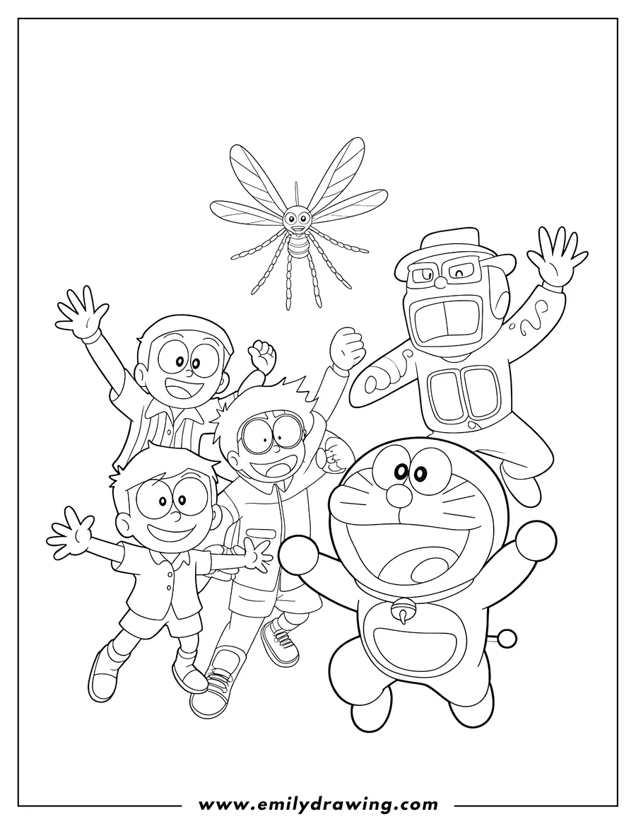 Printable line art of robotic Cat