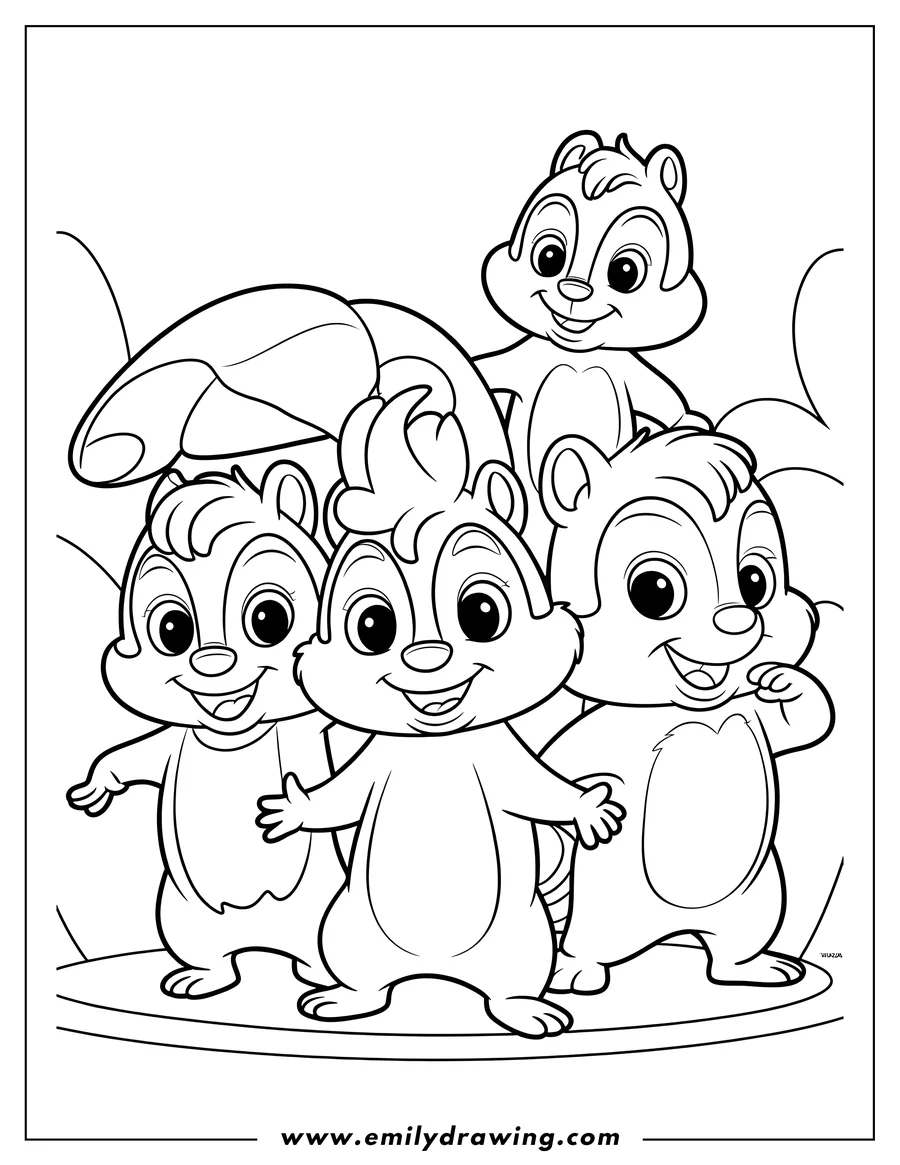 Linear illustration of chipmunk