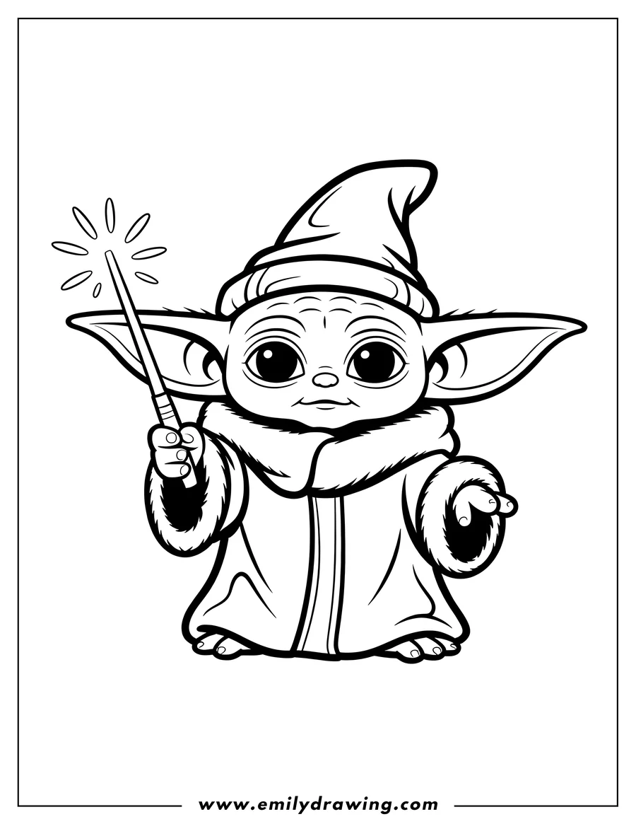 PDF style coloring page: alien Child