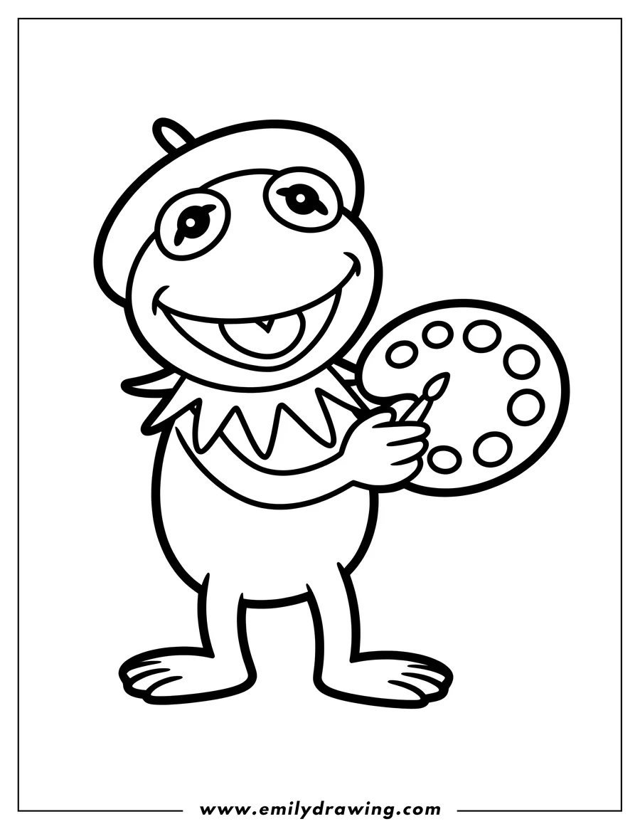Vector style outline of frog