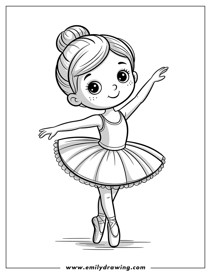 Vector style outline of ballerina