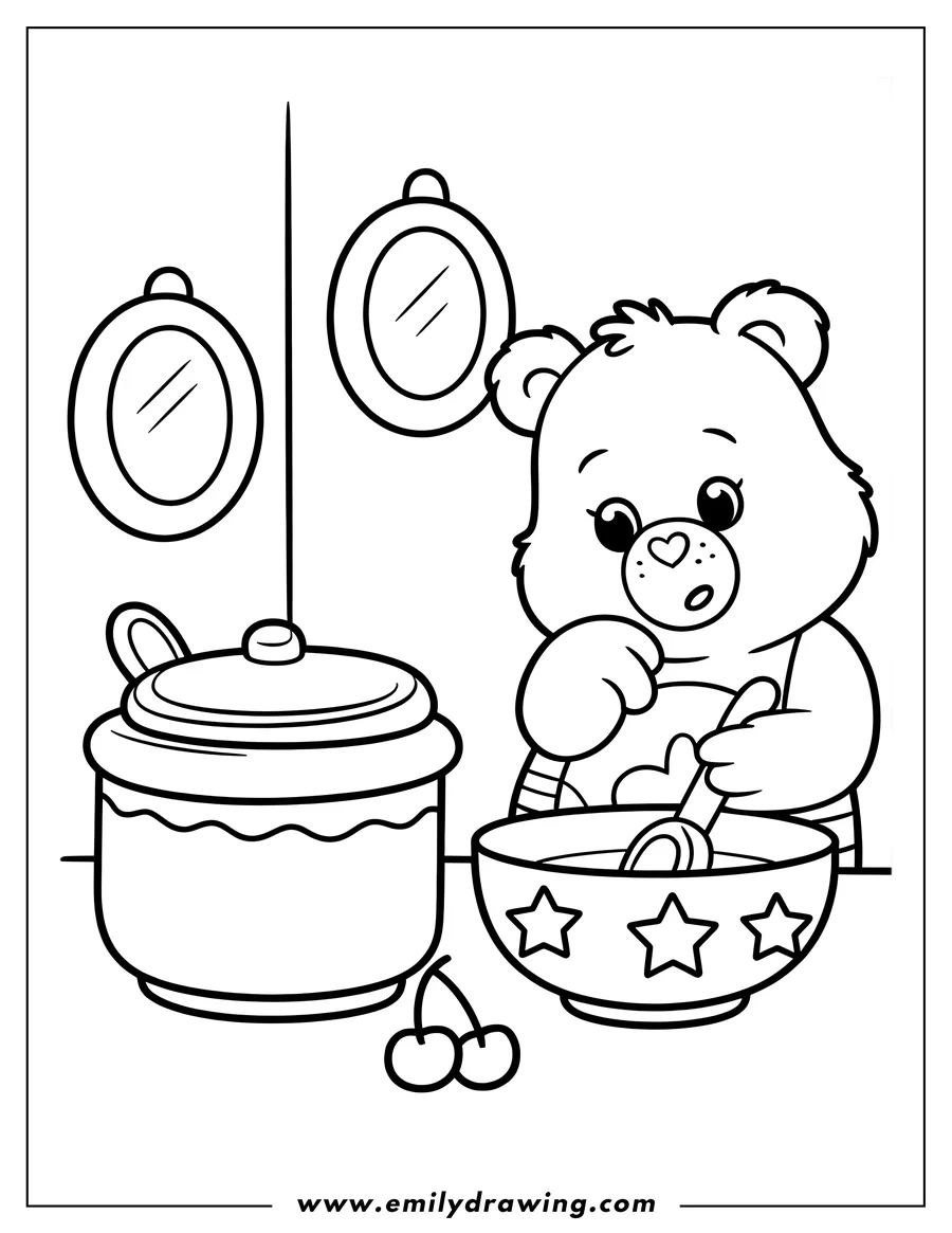 PDF style coloring page: bear