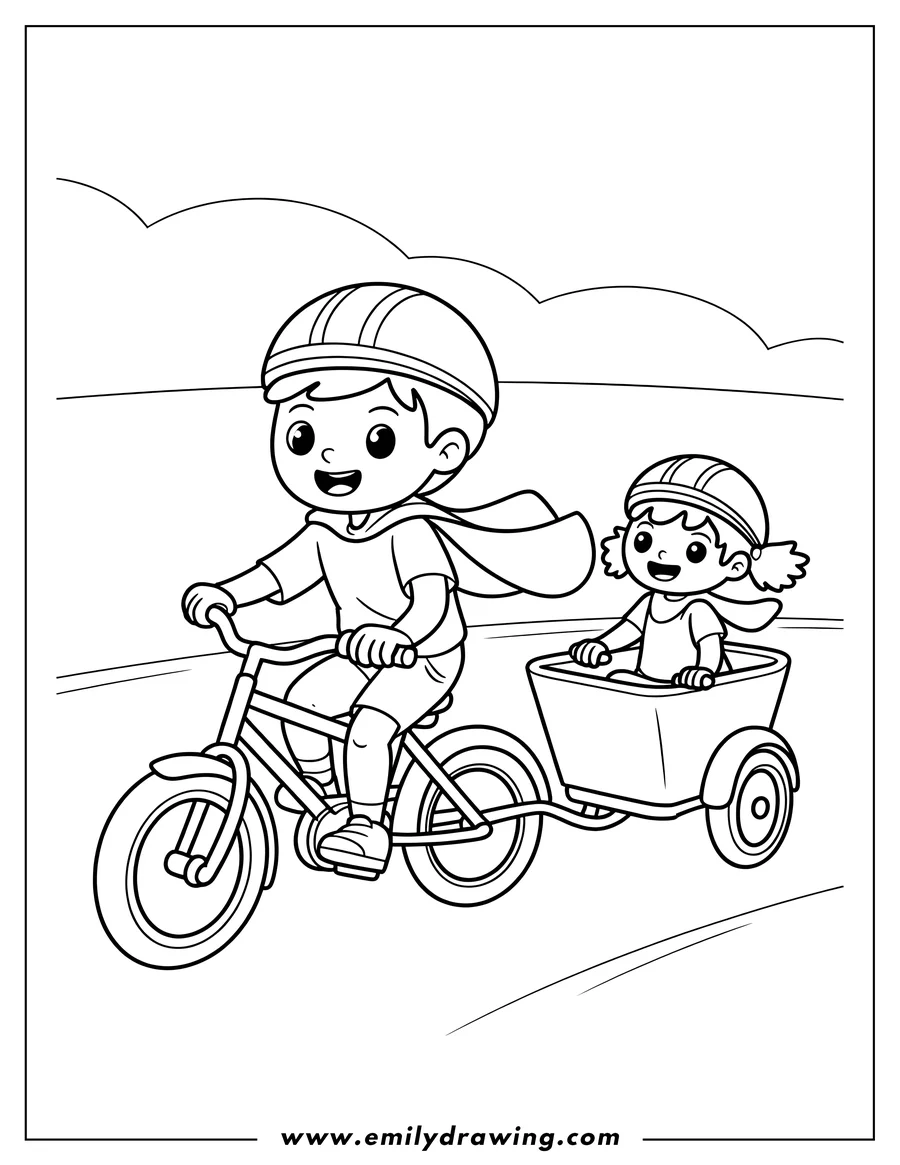 Printable coloring page of boy