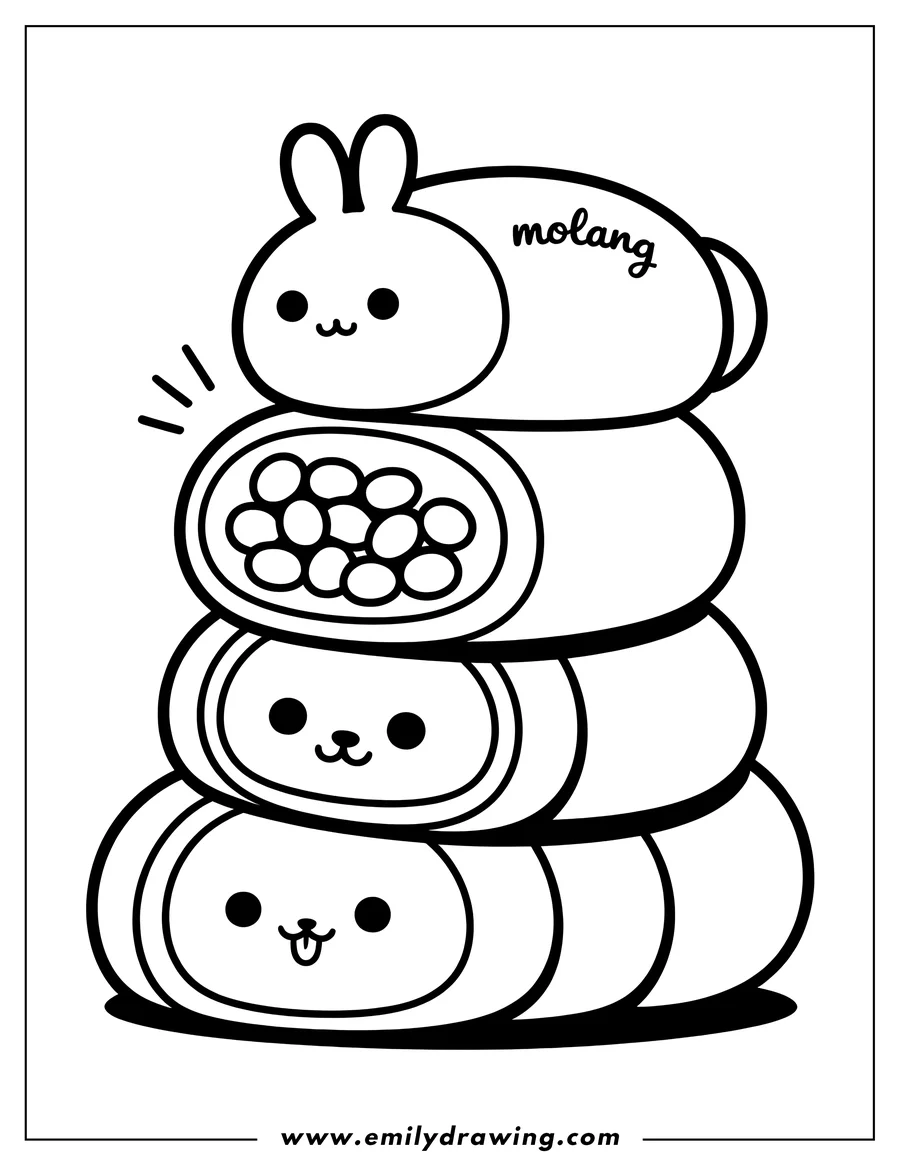 Full page coloring image of bunny