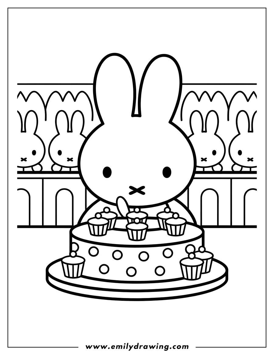 Printable coloring page of bunny
