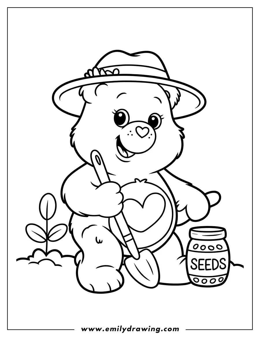 Coloring page of care Bear
