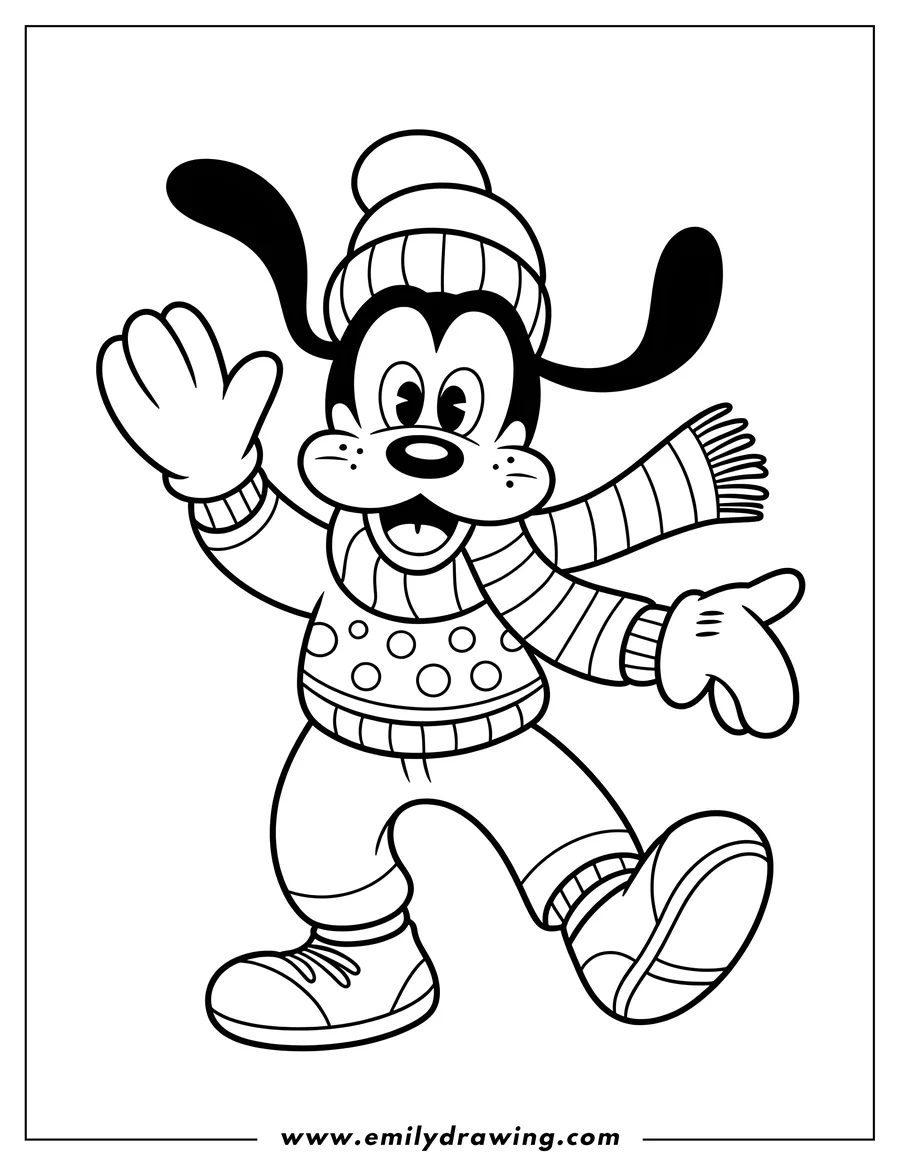 Coloring page for kids: cartoon Dog