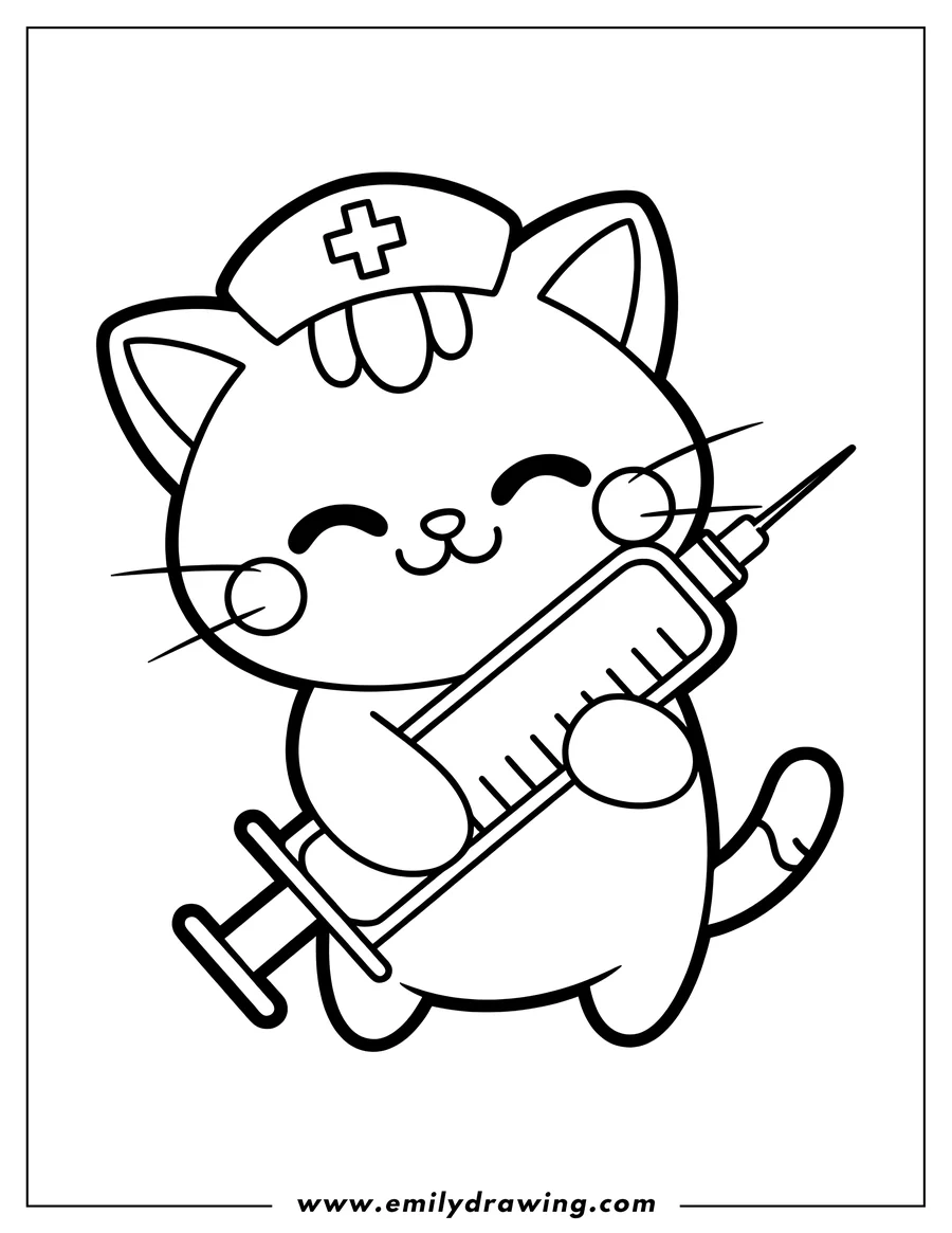 Simple sketch of cat to color