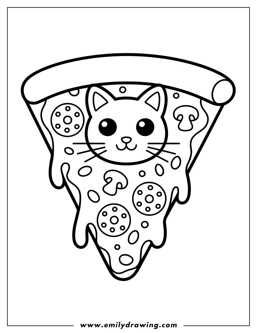 Printable coloring page of cat