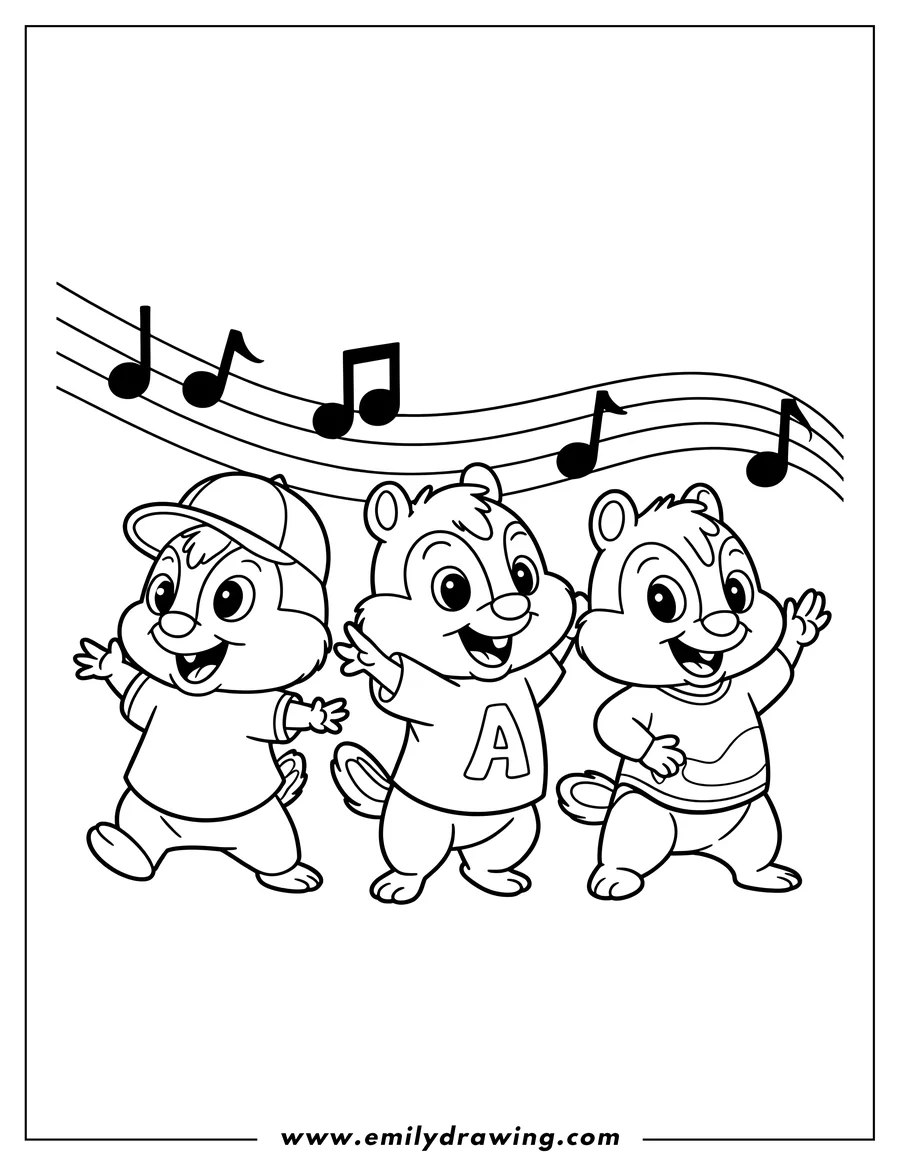 High quality printable chipmunk for coloring