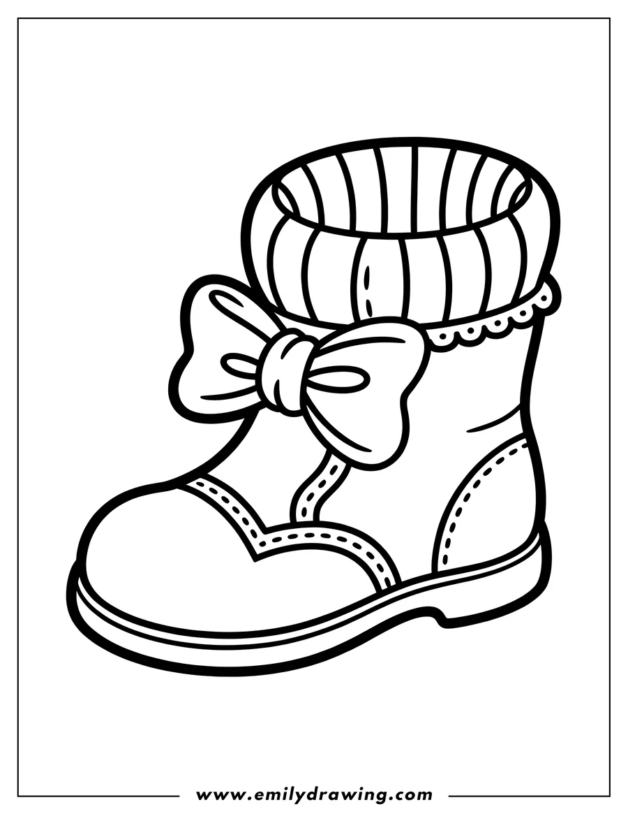 Black and white line art of boot
