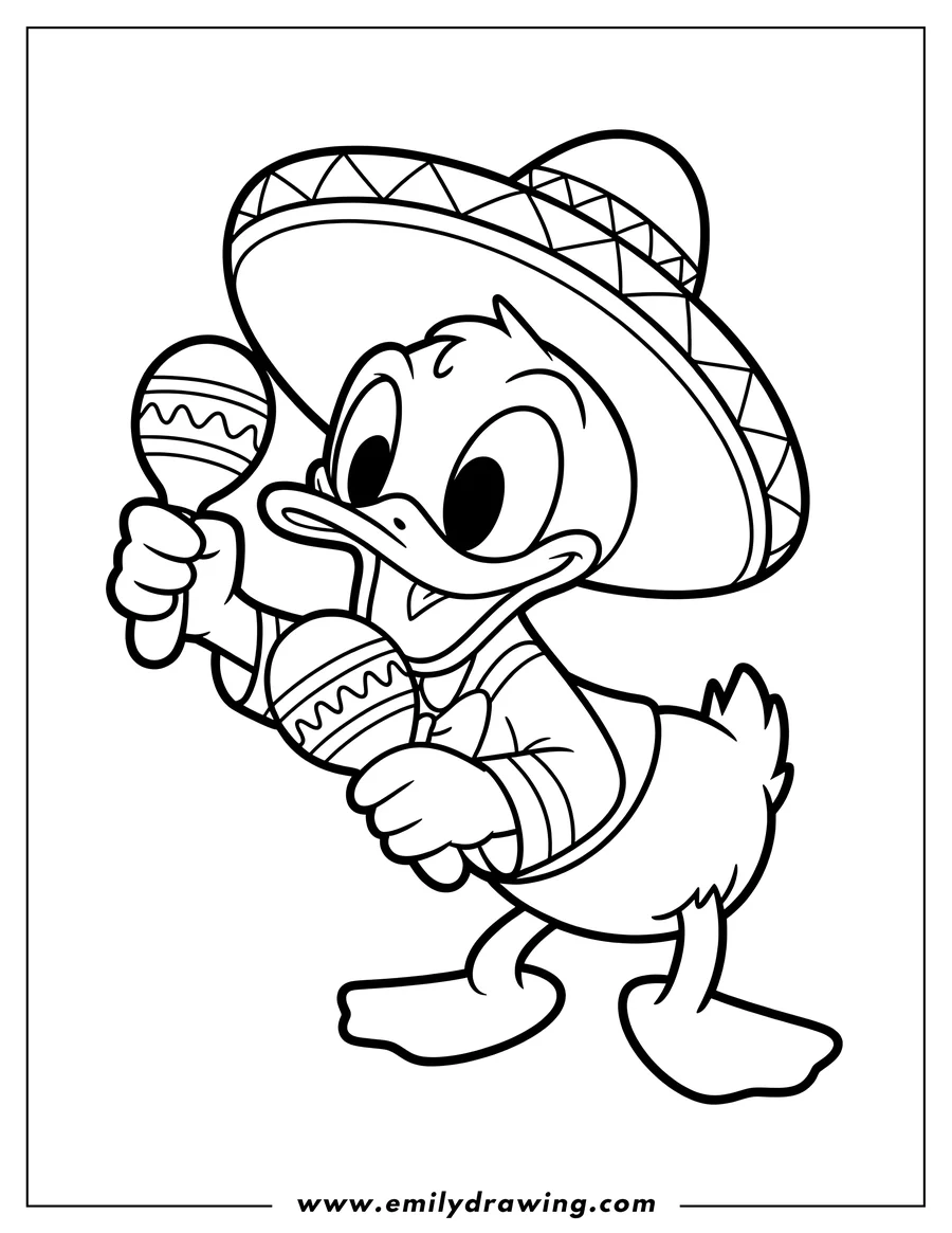 Vector style outline of cartoon Duck