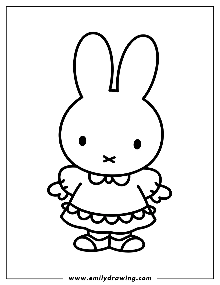 Coloring sheet featuring rabbit