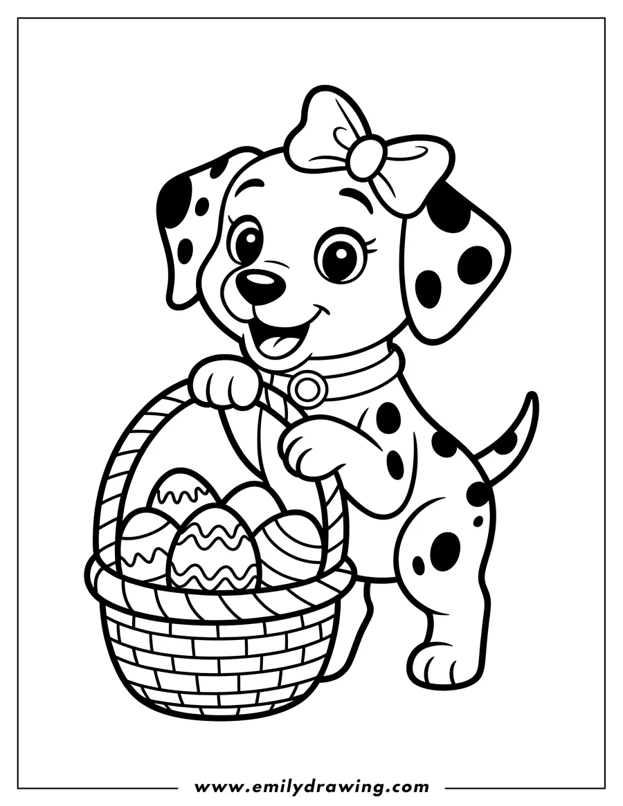 Coloring page of dalmatian Puppy