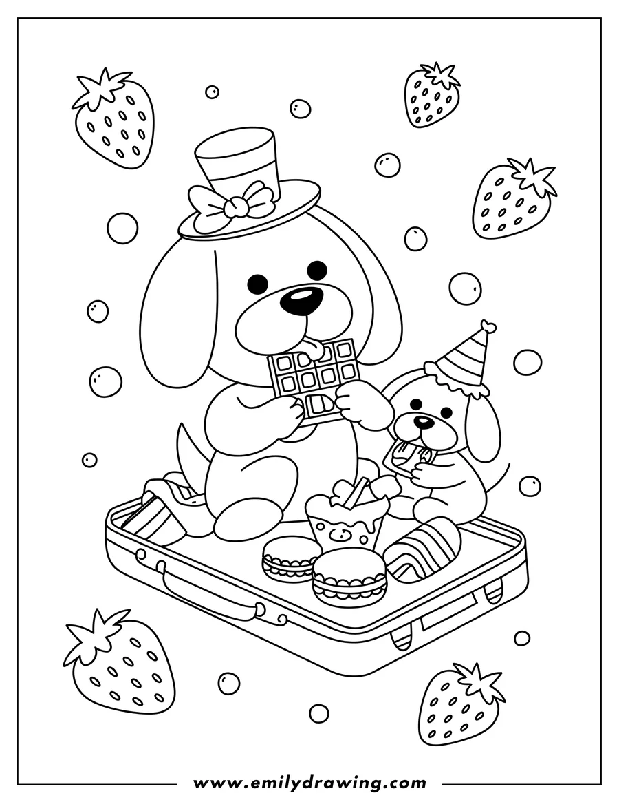 High quality printable dog for coloring