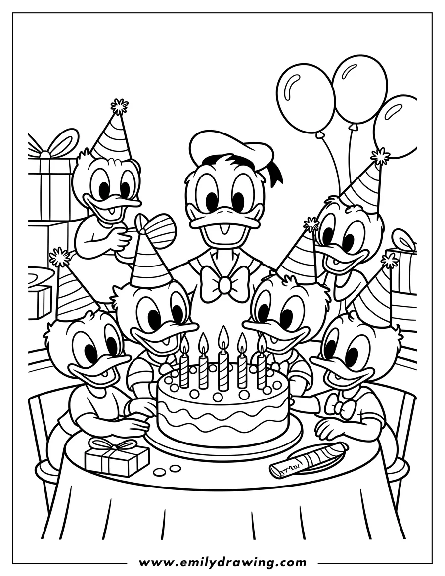 Free to print drawing of donald Duck