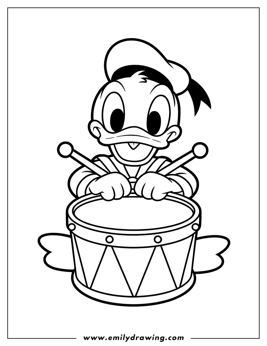 Simple sketch of duckling to color