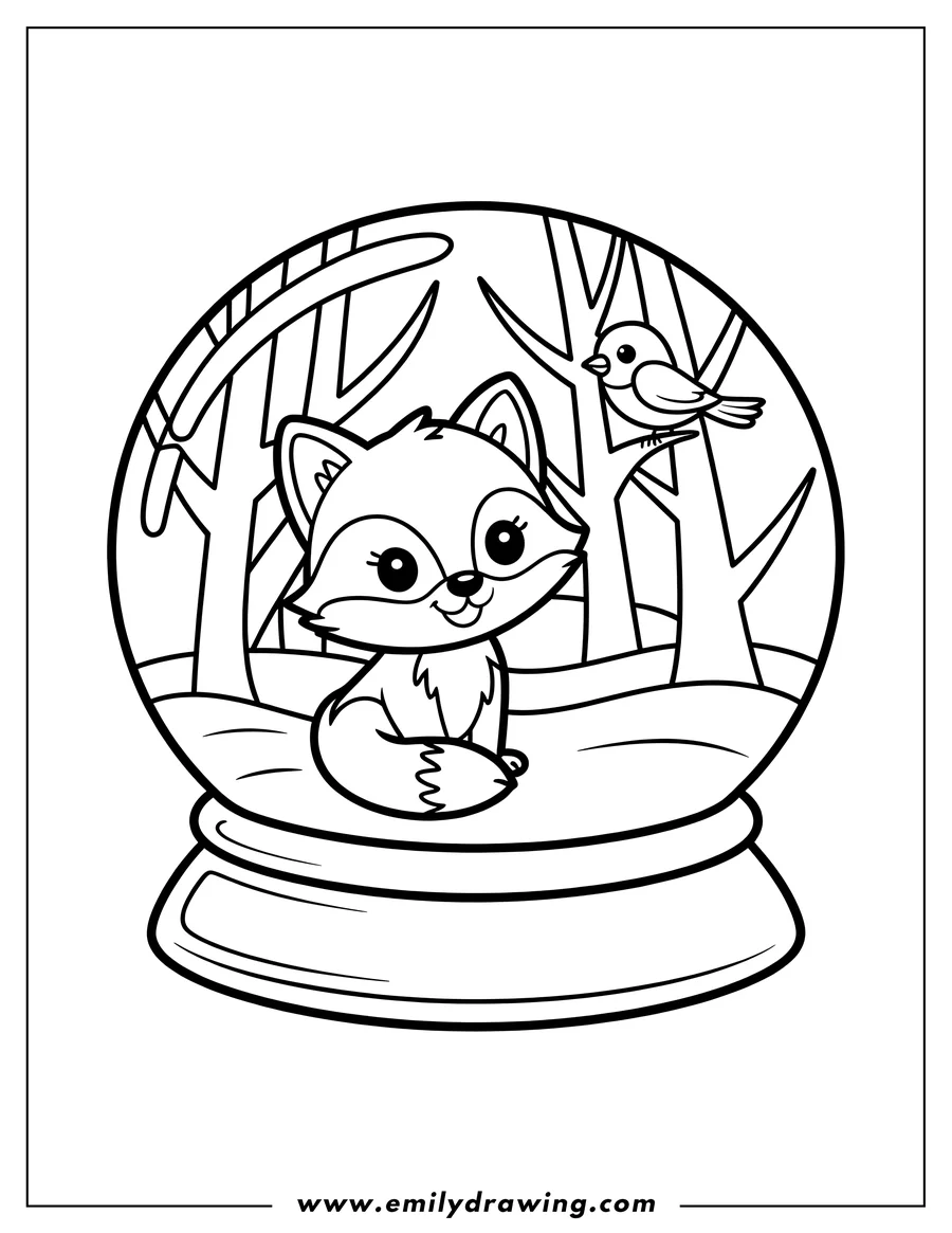 Coloring page of fox