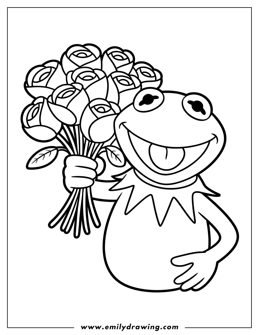 Coloring page of frog