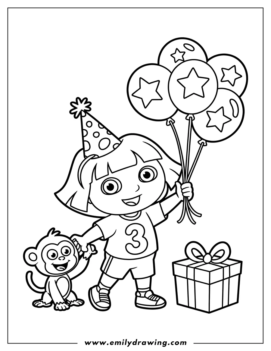 Coloring sheet featuring girl