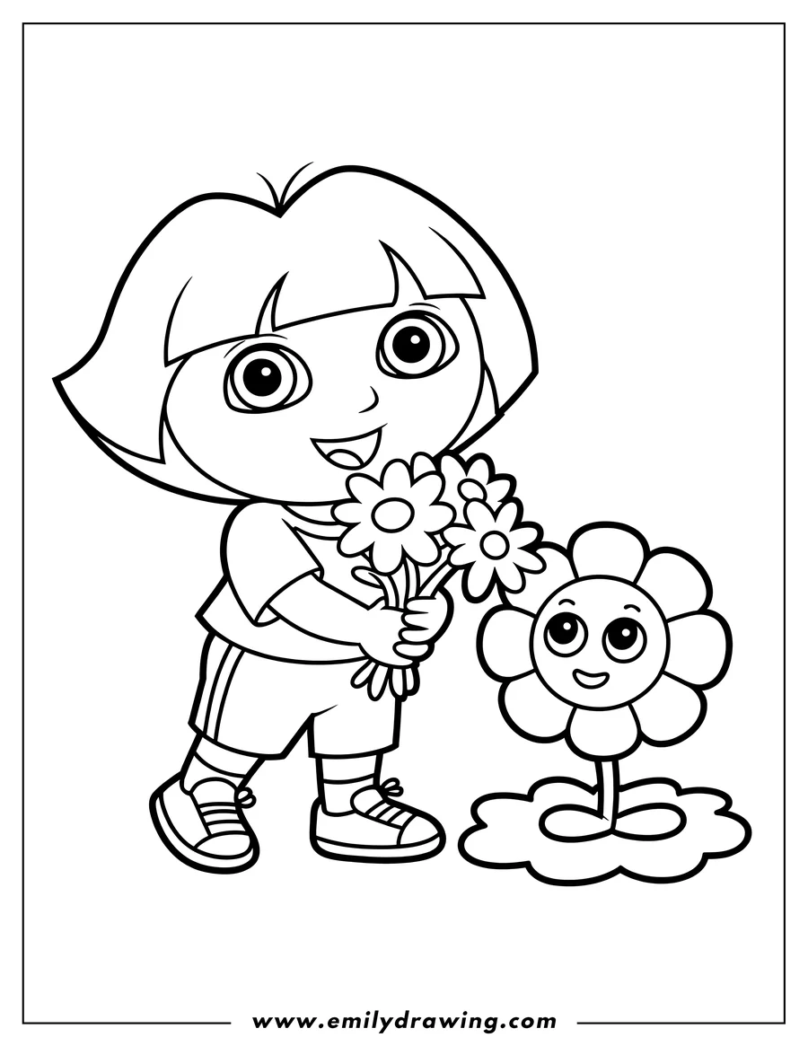 Downloadable coloring page of girl