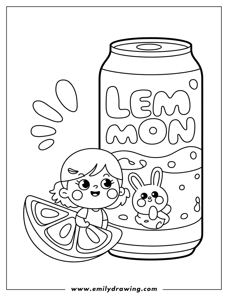 Outline drawing of girl