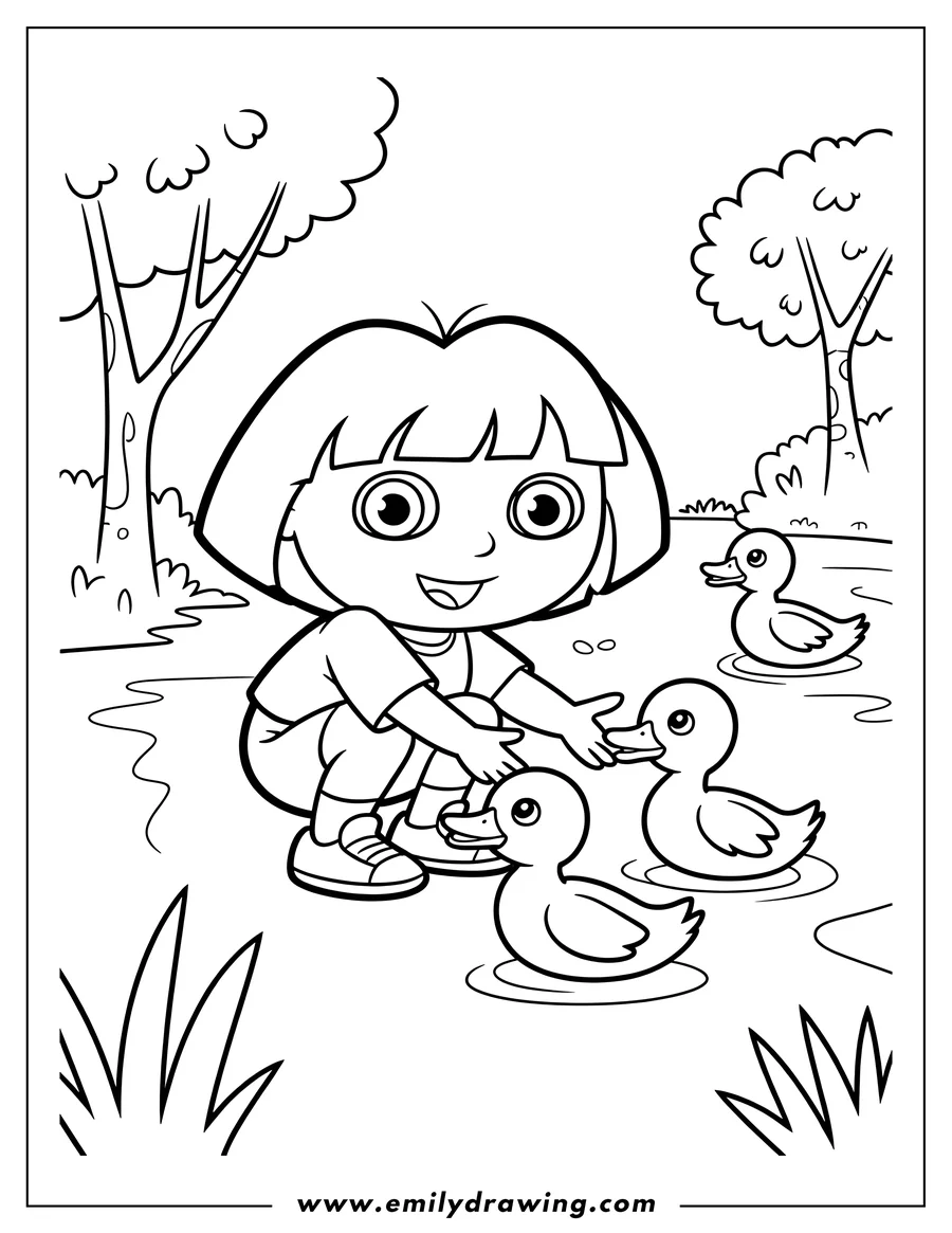 Coloring page for kids: girl