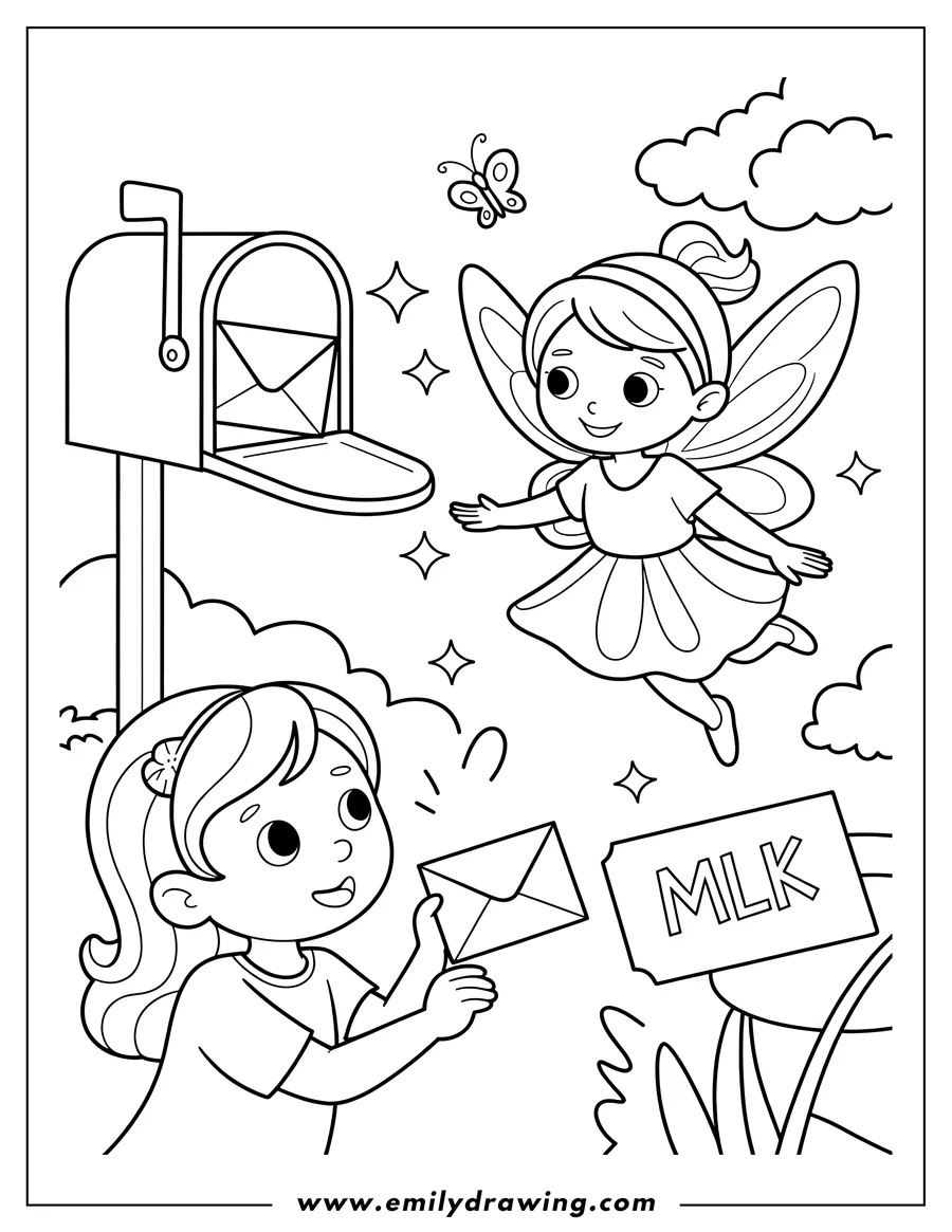 Free to print drawing of girl