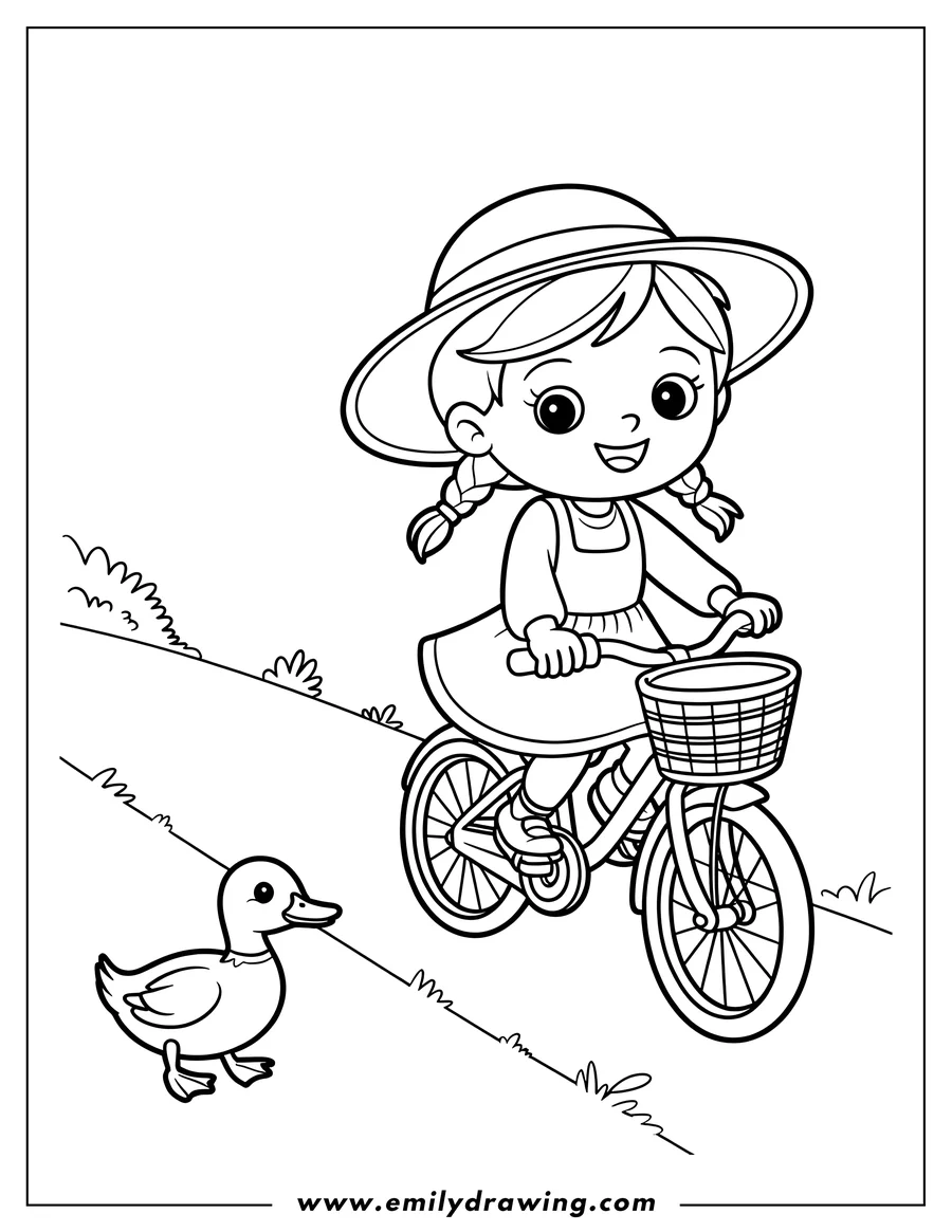 Coloring page of girl