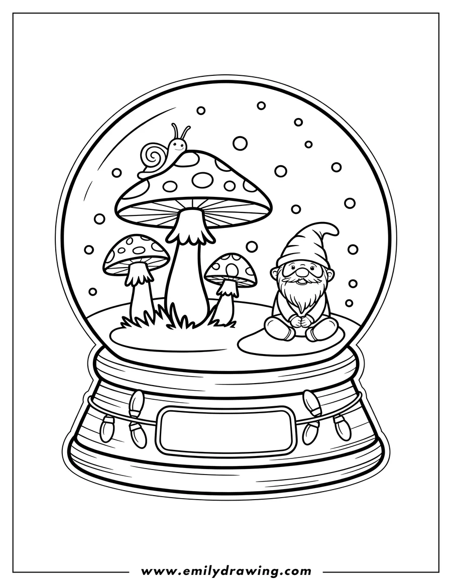 Outline drawing of gnome