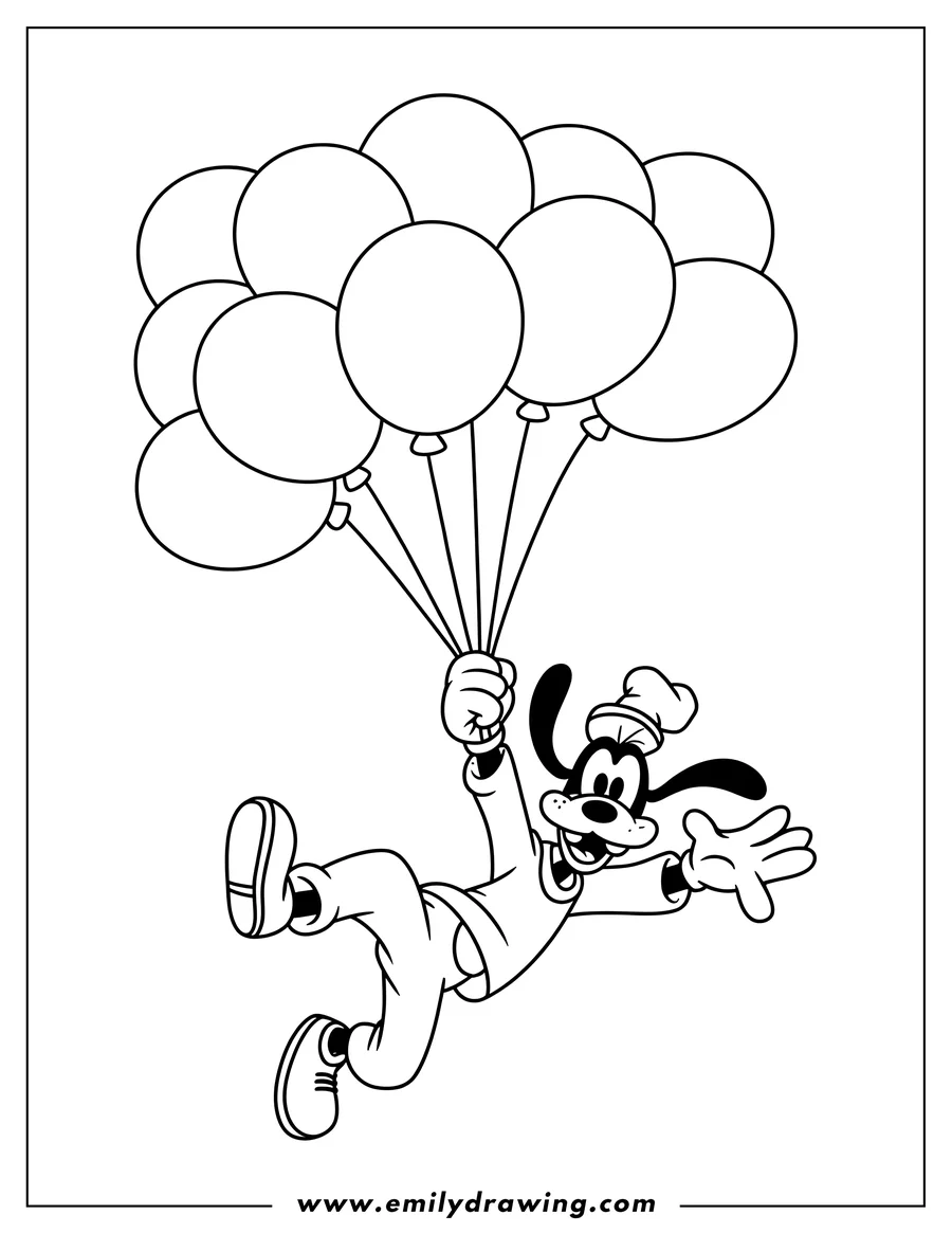 Clean line drawing: goofy