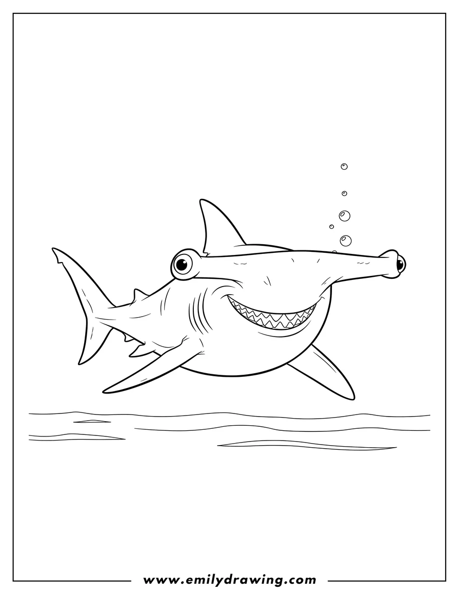 Free to print drawing of hammerhead Shark