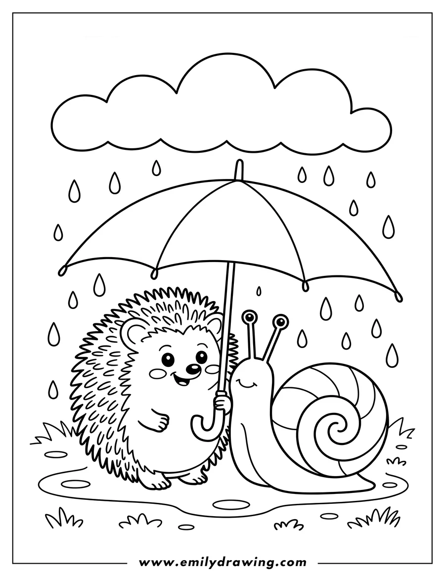 Outline drawing of hedgehog