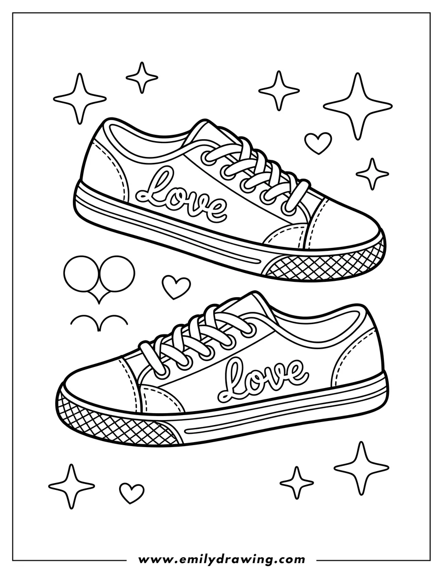 Free printable coloring sheet of sneakers