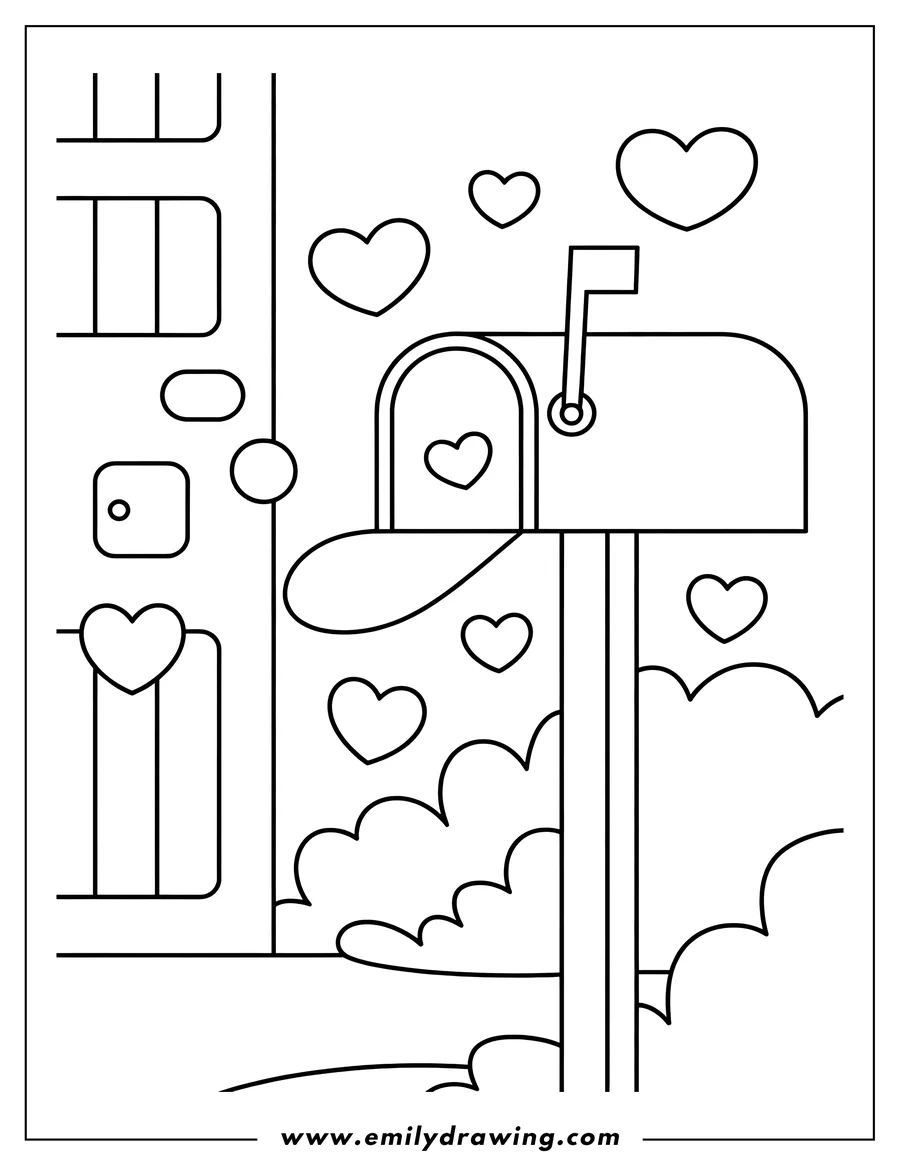 Free printable coloring sheet of mailbox
