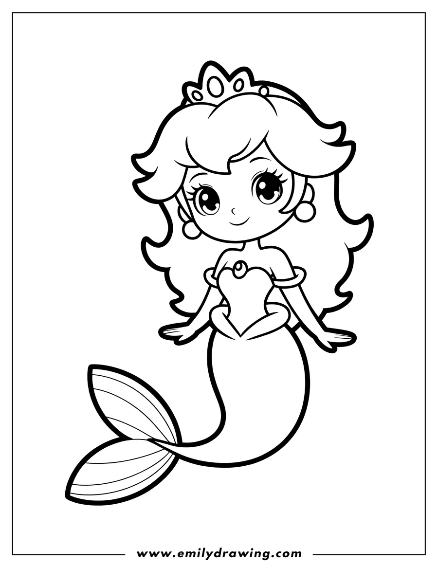 High quality printable mermaid Princess for coloring