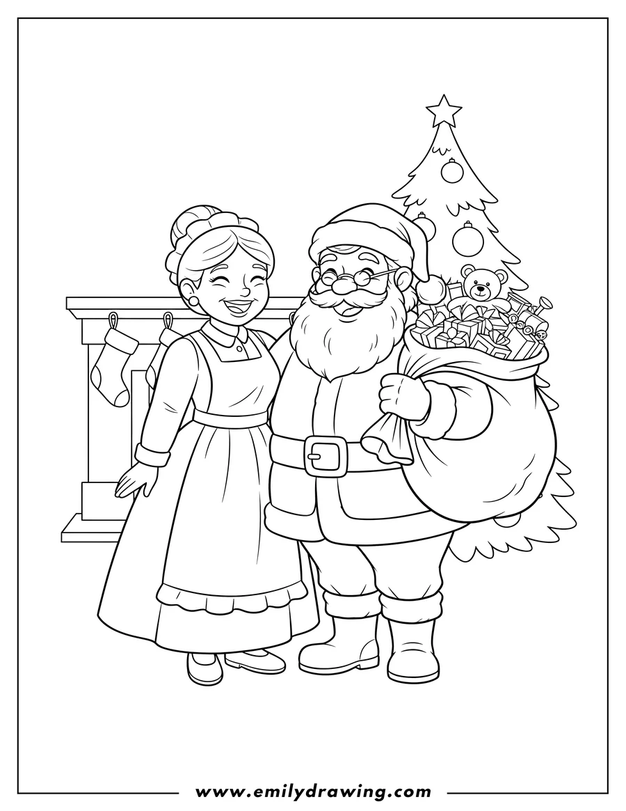 Free to print drawing of mrs. Claus