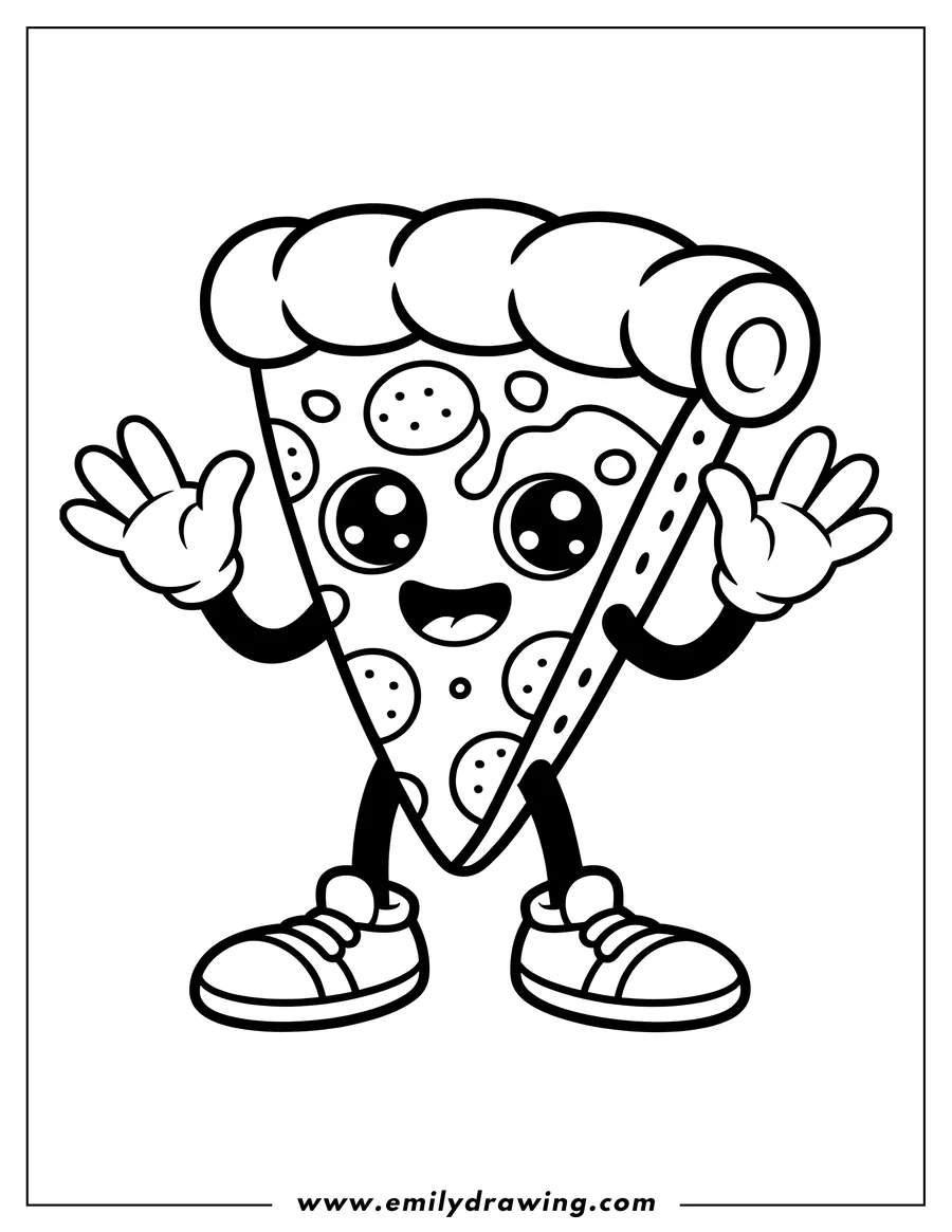 Printable line art of pizza Slice