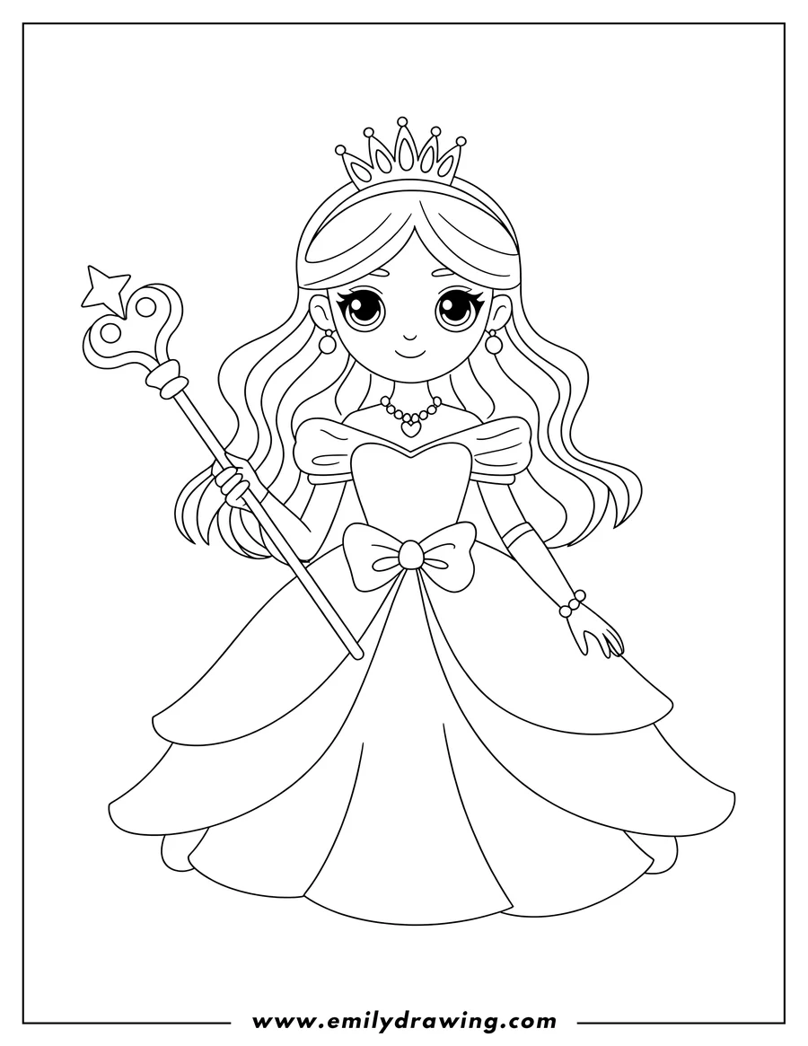 Free printable coloring sheet of princess