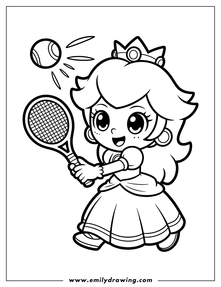 Coloring page for kids: princess
