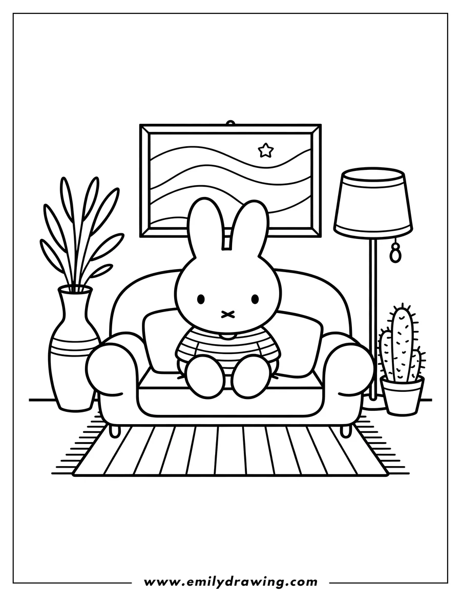 Vector style outline of rabbit