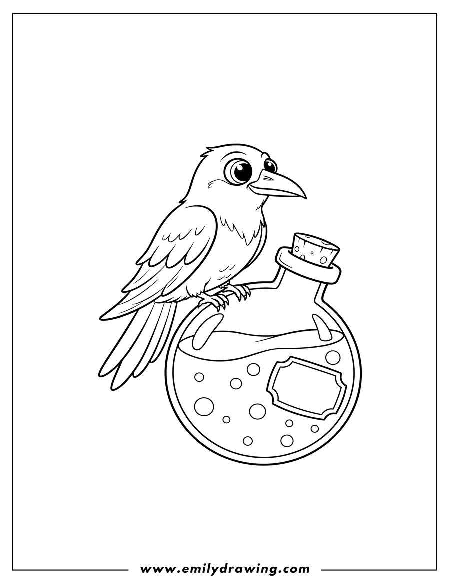 Free printable coloring sheet of raven