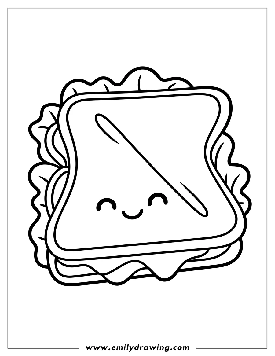 Simple sketch of sandwich to color