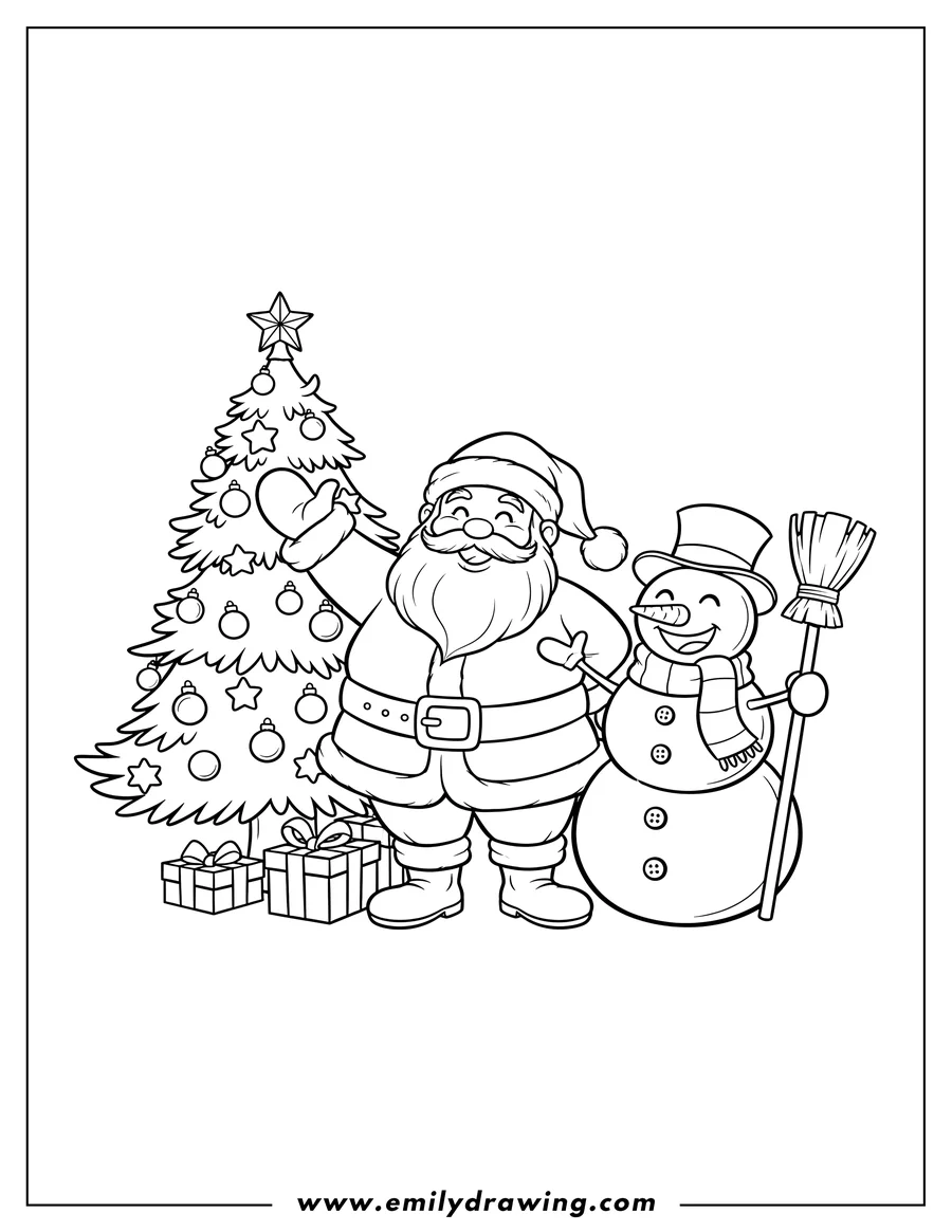 Coloring page for kids: santa Claus