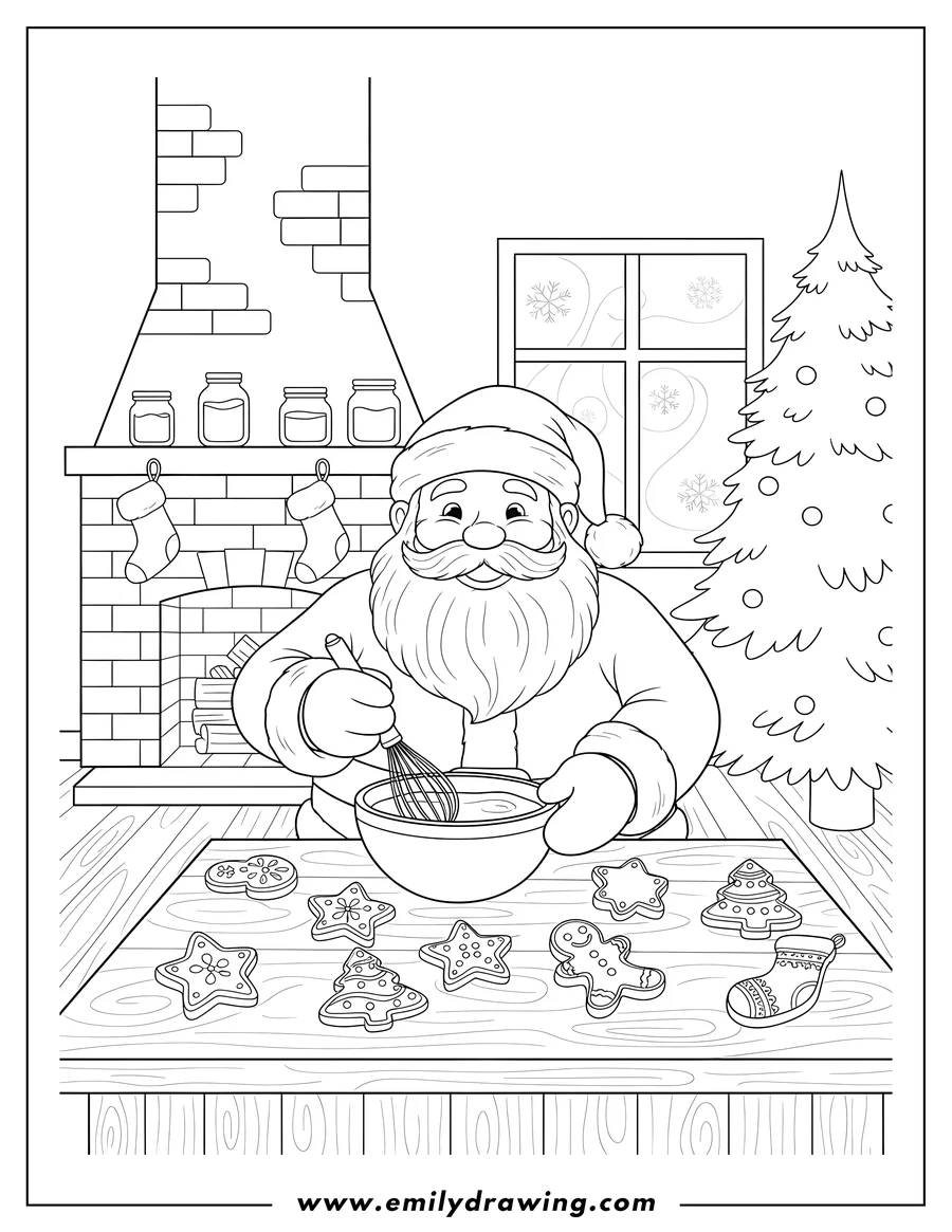 Simple sketch of santa Claus to color